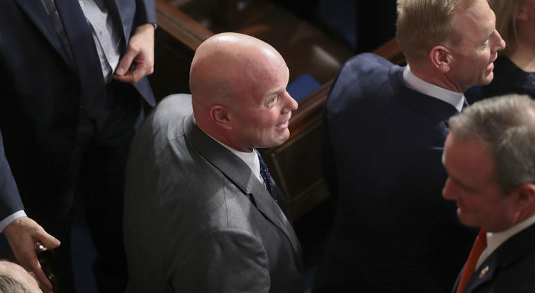 In this Feb. 5, 2019, photo, acting Attorney General Matthew Whitaker and members of President Donald Trump's cabinet arrive to attend the State of the Union address on Capitol Hill in Washington. In this Feb. 5, 2019, photo, acting Attorney General Matthew Whitaker and members of President Donald Trump's cabinet arrive to attend the State of the Union address on Capitol Hill in Washington.
