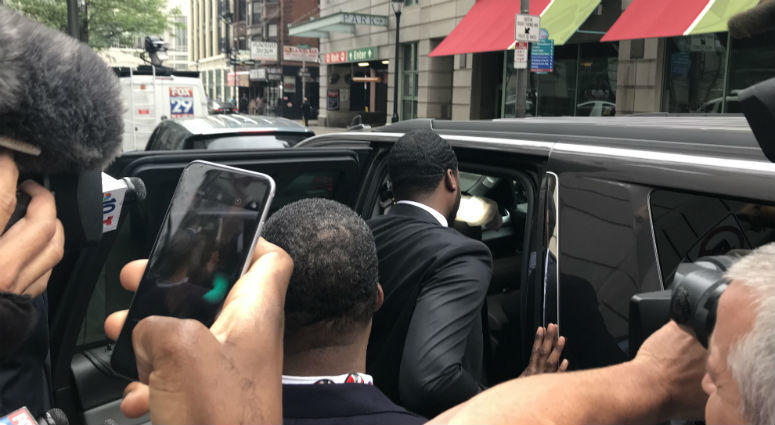 Meek Mill leaves the Criminal Justice Center in Philadelphia on May 30, 2018. Meek Mill leaves the Criminal Justice Center in Philadelphia on May 30, 2018.