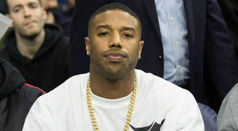 American actor Michael B. Jordan gestures court side during the second quarter of a game between the Philadelphia 76ers and the Indiana Pacers at Wells Fargo Center. American actor Michael B. Jordan gestures court side during the second quarter of a game between the Philadelphia 76ers and the Indiana Pacers at Wells Fargo Center.