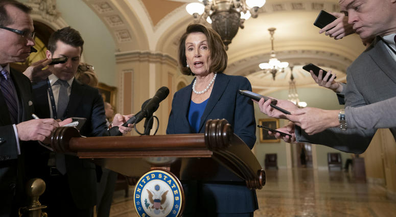 House Democratic Leader Nancy Pelosi of California, the speaker-designate for the new Congress in January, talks to reporters. House Democratic Leader Nancy Pelosi of California, the speaker-designate for the new Congress in January, talks to reporters.