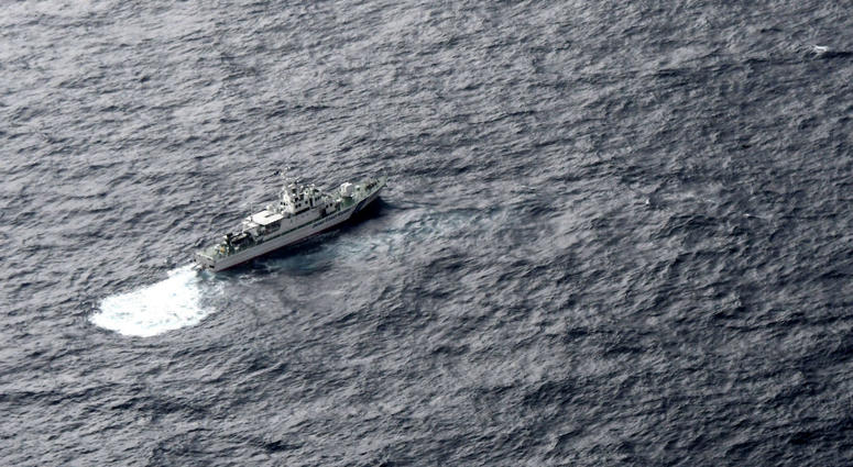 In this aerial photo, Japan's Coast Guard ship is seen at sea during a search operation for U.S. Marine refueling plane and fighter jet off Muroto, Kochi prefecture, southwestern Japan, Thursday, Dec. 6, 2018. In this aerial photo, Japan's Coast Guard ship is seen at sea during a search operation for U.S. Marine refueling plane and fighter jet off Muroto, Kochi prefecture, southwestern Japan, Thursday, Dec. 6, 2018.