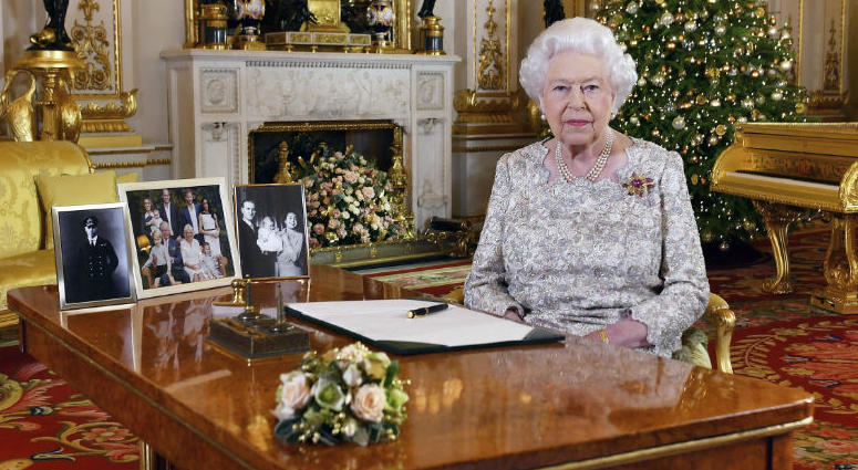 In this image released on Tuesday, Dec. 25, 2018, Britain's Queen Elizabeth poses for a photograph after she recorded her annual Christmas Day message, in the White Drawing Room of Buckingham Palace, London. In this image released on Tuesday, Dec. 25, 2018, Britain's Queen Elizabeth poses for a photograph after she recorded her annual Christmas Day message, in the White Drawing Room of Buckingham Palace, London.