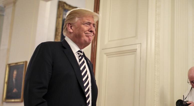 President Donald Trump arrives to the National Teacher of the Year reception in the East Room of the White House in Washington, DC., on May 2. President Donald Trump arrives to the National Teacher of the Year reception in the East Room of the White House in Washington, DC., on May 2.