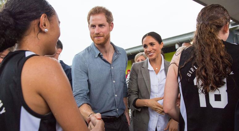 10/18/2018 - The Duke and Duchess of Sussex meet netball players during a visit to Clontarf Foundation and Girls Academy in Dubbo, New South Wales, on the second day of the royal couple's visit to Australia. 10/18/2018 - The Duke and Duchess of Sussex meet netball players during a visit to Clontarf Foundation and Girls Academy in Dubbo, New South Wales, on the second day of the royal couple's visit to Australia.