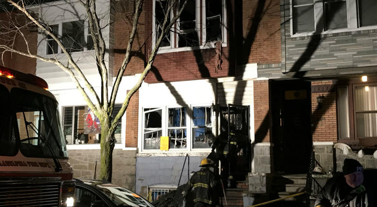 Two people are dead, four injured, when fire tore through a row home on 3rd Street between Oregon and Shunk. Two people are dead, four injured, when fire tore through a row home on 3rd Street between Oregon and Shunk.