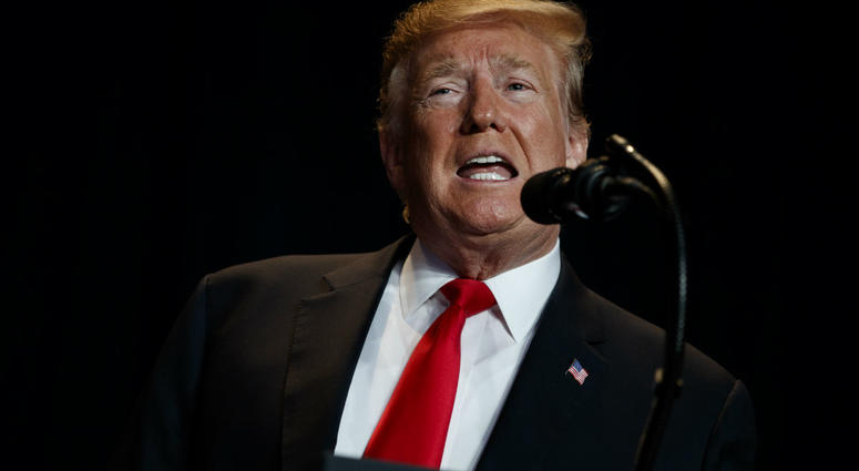 In this Feb. 7, 2019 photo, President Donald Trump speaks during the National Prayer Breakfast, in Washington. In this Feb. 7, 2019 photo, President Donald Trump speaks during the National Prayer Breakfast, in Washington.