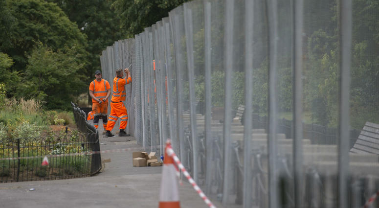 Security preparations near the US Ambassador's residence Winfield House, in Regent's Park, London, ahead of the visit to the UK of President Donald Trump, who will spend Friday night at the residence. Security preparations near the US Ambassador's residence Winfield House, in Regent's Park, London, ahead of the visit to the UK of President Donald Trump, who will spend Friday night at the residence.