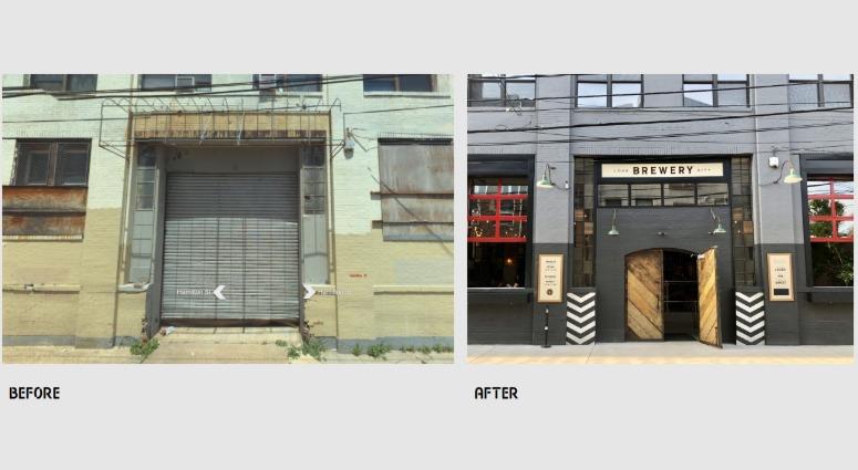 An example of the growing Spring Arts neighborhood, representing Love City Brewing before and after. An example of the growing Spring Arts neighborhood, representing Love City Brewing before and after.