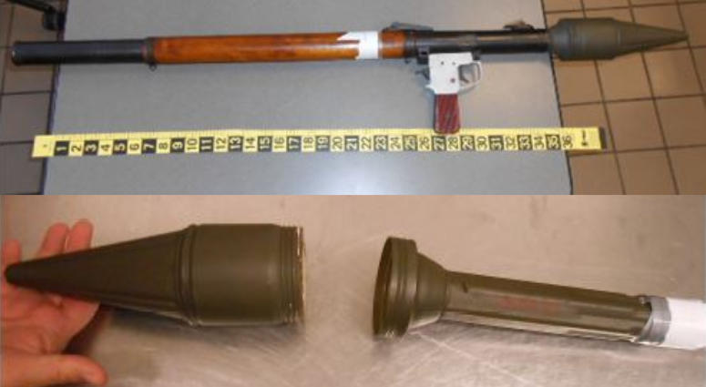 The Transportation Security Administration seized a military rocket-propelled grenade launcher at Lehigh Valley International Airport. The Transportation Security Administration seized a military rocket-propelled grenade launcher at Lehigh Valley International Airport.