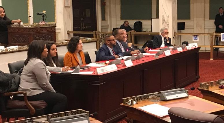 City officials listen to testimony during a hearing Monday on participatory defense, an innovative approach to reform that makes the community part of the justice system. City officials listen to testimony during a hearing Monday on participatory defense, an innovative approach to reform that makes the community part of the justice system.