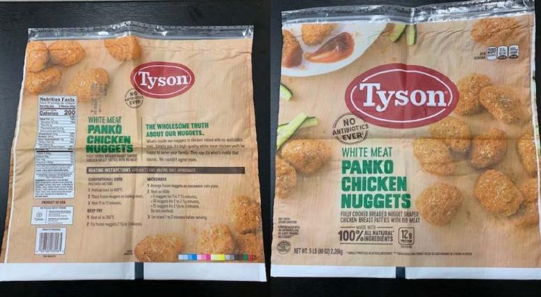 Tyson Foods is recalling 36,420 pounds of chicken nuggets — not because the chicken is rubbery, but — because rubber may actually be in them. Tyson Foods is recalling 36,420 pounds of chicken nuggets — not because the chicken is rubbery, but — because rubber may actually be in them.