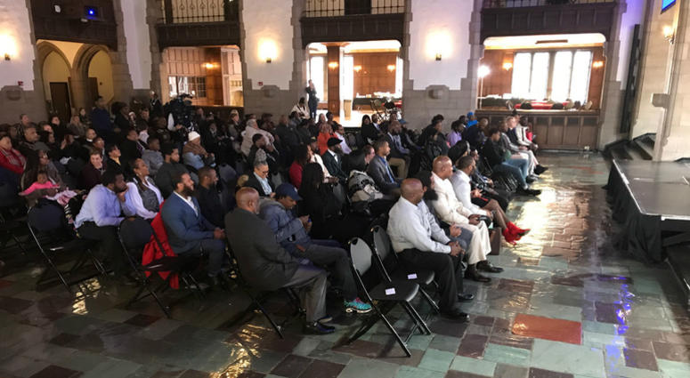 80 men and women who completed Uplift Workforce Solutions graduated from the program at Temple's Mitten Hall. 80 men and women who completed Uplift Workforce Solutions graduated from the program at Temple's Mitten Hall.