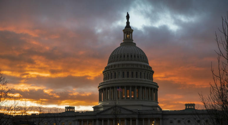 The Capitol at sunset after the Senate rejected competing Democratic and Republican proposals for ending the partial government shutdown, which is the longest in the nation's history, in Washington, Thursday, Jan. 24, 2019. The Capitol at sunset after the Senate rejected competing Democratic and Republican proposals for ending the partial government shutdown, which is the longest in the nation's history, in Washington, Thursday, Jan. 24, 2019.