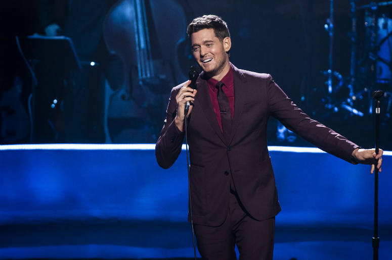 Michael Buble who thanked fans for their love and support as he made an emotional return to the stage after putting his career on hold when his son was diagnosed with cancer. Michael Buble who thanked fans for their love and support as he made an emotional return to the stage after putting his career on hold when his son was diagnosed with cancer.