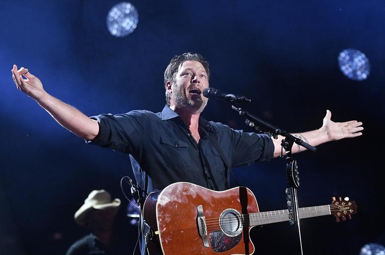 June 8, 2018; Nashville, TN, USA; Blake Shelton performs at the 2018 CMA Music Fest at Nissan Stadium. Mandatory Credit: Larry McCormack/The Tennessean via USA TODAY NETWORK