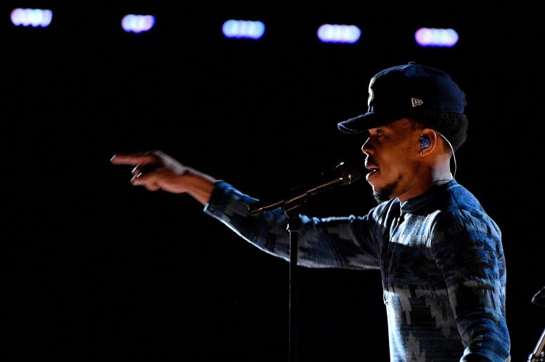 Los Angeles, CA, USA; Chance the Rapper performs during the 59th Annual Grammy Awards at Staples Center.