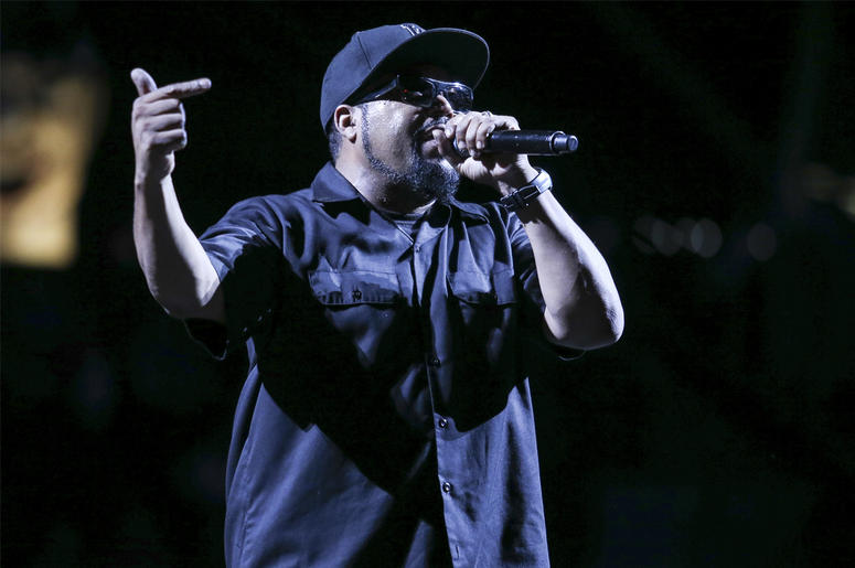 Ice Cube Aug 24, 2018; Brooklyn, NY, USA; Big 3 founder Ice Cube performs prior to the Big 3 championship at Barclays Center . Mandatory Credit: Wendell Cruz-USA TODAY Sports