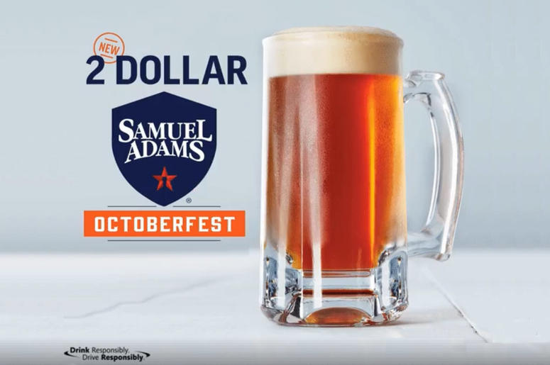 $2 Samuel Adams Octoberfest beers $2 Samuel Adams Octoberfest beers