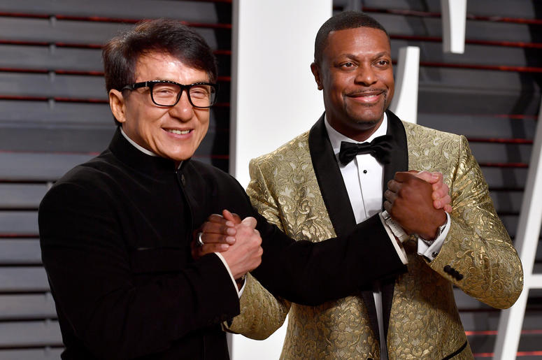Jackie Chan and Chris Tucker BEVERLY HILLS, CA - FEBRUARY 26: Actors Jackie Chan (L) and Chris Tucker attend the 2017 Vanity Fair Oscar Party hosted by Graydon Carter at Wallis Annenberg Center for the Performing Arts on February 26, 2017 in Beverly Hills, California. (Photo by Pasca