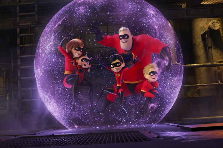 Disney-Pixar's 'Incredibles 2' This image released by Disney Pixar shows a scene from "Incredibles 2," in theaters on June 15. (Disney/Pixar via AP)