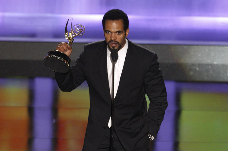 AP19037449694818 In this June 20, 2008, file photo Kristoff St. John accepts the award for outstanding supporting actor in a drama series for his work on "The Young and the Restless" at the 35th Annual Daytime Emmy Awards in Los Angeles. The "Young and the Restless" is re