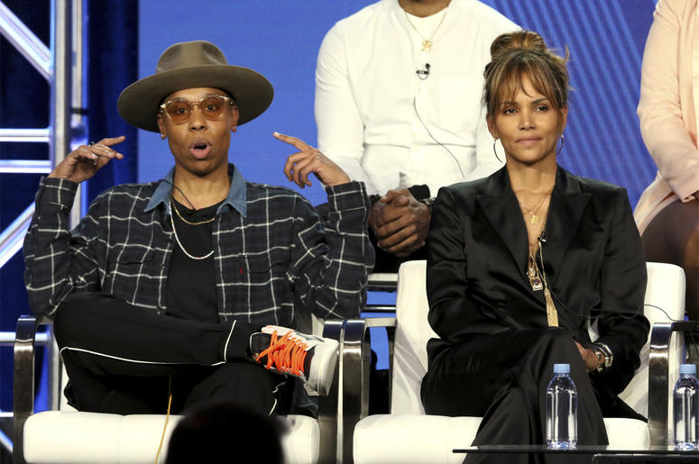 AP19043158627884 Lena Waithe, left, and Halle Berry participate in the "Boomerang" panel during the BET presentation at the Television Critics Association Winter Press Tour at The Langham Huntington on Monday, Feb. 11, 2019, in Pasadena, Calif. (Photo by Willy Sanjuan/Inv