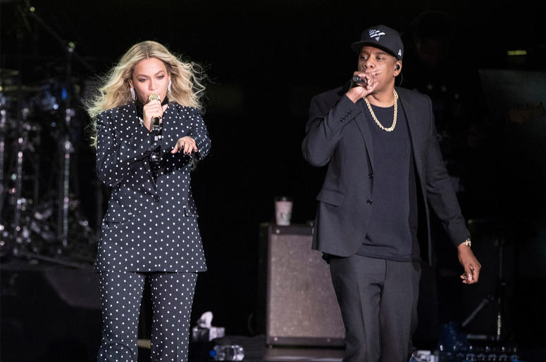 AP19070593671903 In this Nov. 4, 2016 file photo, Beyonce and Jay-Z perform during a Democratic presidential candidate Hillary Clinton campaign rally in Cleveland. (AP Photo/Matt Rourke, File)