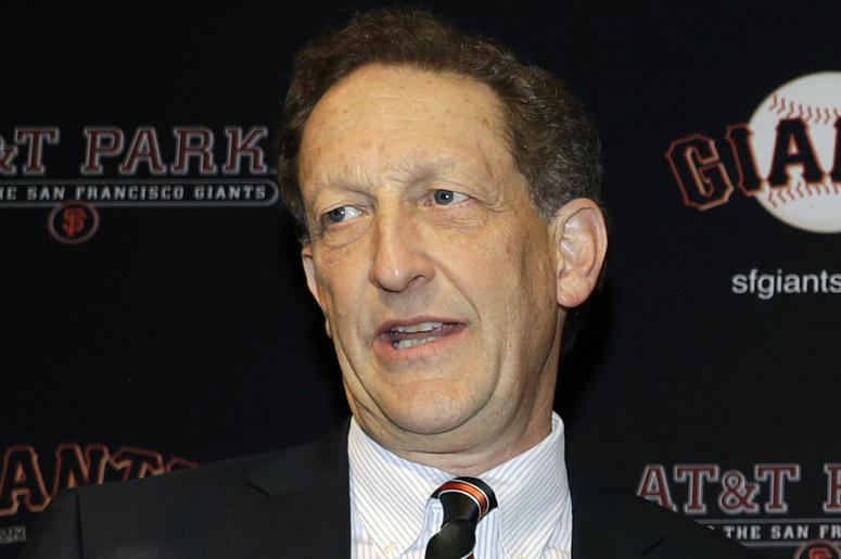 AP19079098996638 In this Jan. 19, 2018, file photo, San Francisco Giants President and CEO Larry Baer is shown during a press conference in San Francisco. (AP Photo/Marcio Jose Sanchez, File)