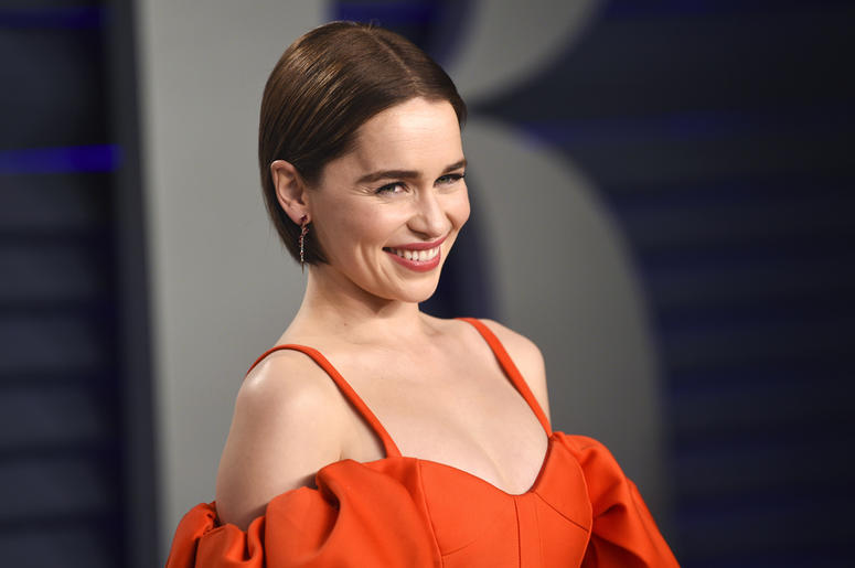 AP19080765075720 This Feb. 24, 2019 file photo, Emilia Clarke arrives at the Vanity Fair Oscar Party in Beverly Hills, Calif.