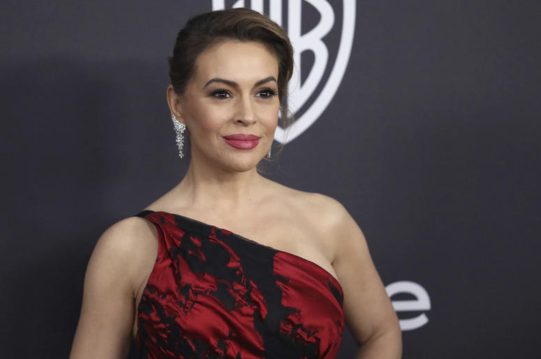 AP19087746361008 In this Jan. 6, 2019 file photo, Alyssa Milano arrives at the InStyle and Warner Bros. Golden Globes afterparty at the Beverly Hilton Hotel in Beverly Hills, Calif. (Photo by Matt Sayles/Invision/AP, File)