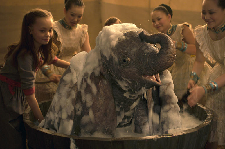 AP19090064667297 This image released by Disney shows Nico Parker, left, in a scene from "Dumbo." (Disney via AP)