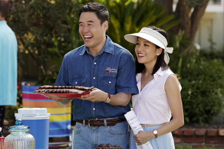 AP19120729280069 In this image released by ABC, Randall Park, left, and Constance Wu appear in a scene from the new comedy series "Fresh Off the Boat." (Nicole Wilder/ABC via AP)
