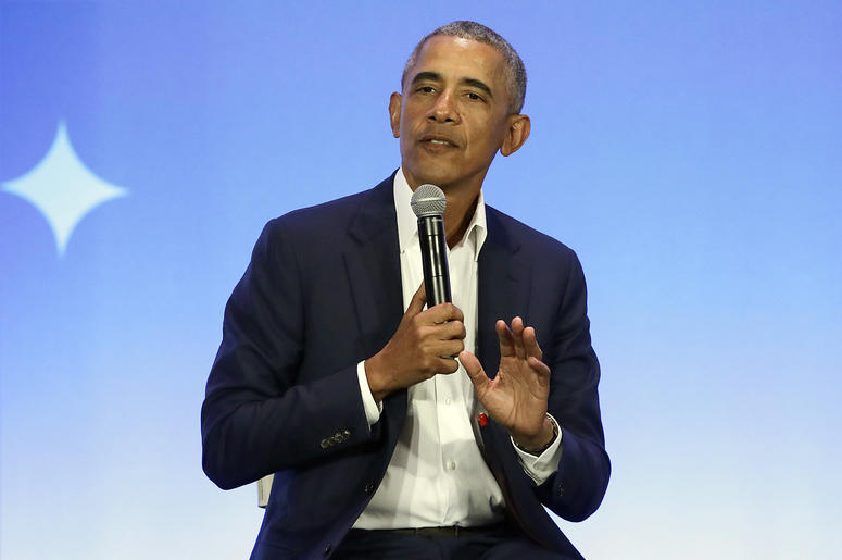 AP19127789764666 This Feb. 19, 2019, file photo shows former President Barack Obama speaking at the My Brother's Keeper Alliance Summit in Oakland. (AP Photo/Jeff Chiu, File)