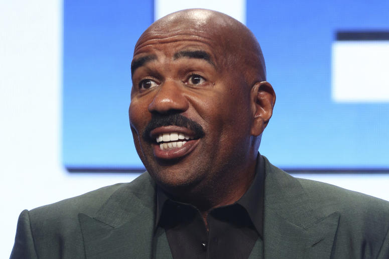 AP19182401822542 In this Aug. 3, 2017, file photo, Steve Harvey participates in the "Steve" panel during the NBC Television Critics Association Summer Press Tour in Beverly Hills, California. (Photo by Willy Sanjuan/Invision/AP, File)