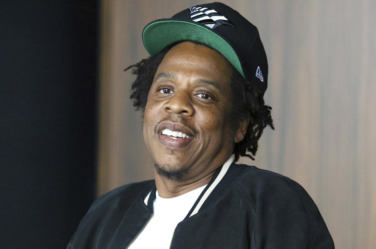 AP19204774504567 Jay-Z makes an announcement of the launch of Dream Chasers record label in joint venture with Roc Nation, at the Roc Nation headquarters on Tuesday, July 23, 2019, in New York. (Photo by Greg Allen/Invision/AP)