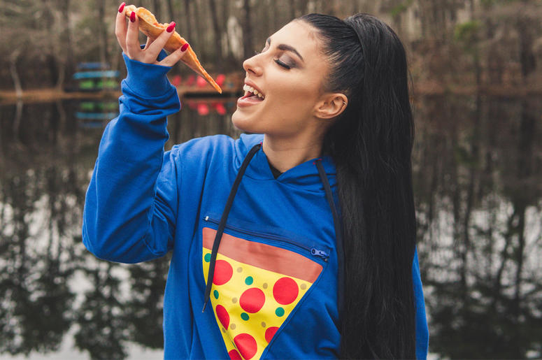 Alexis and a slice of pizza Alexis and the Pizza Pocket (Photo credit: ScrapTown USA)
