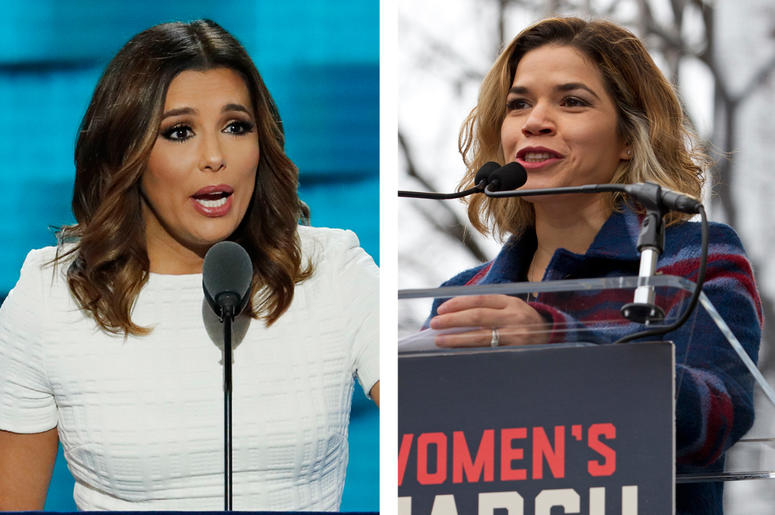 Eva Longoria and America Ferrera In this July 25, 2016, file photo, actress Eva Longoria speaks during the first day of the Democratic National Convention in Philadelphia. (AP Photo/J. Scott Applewhite, File)