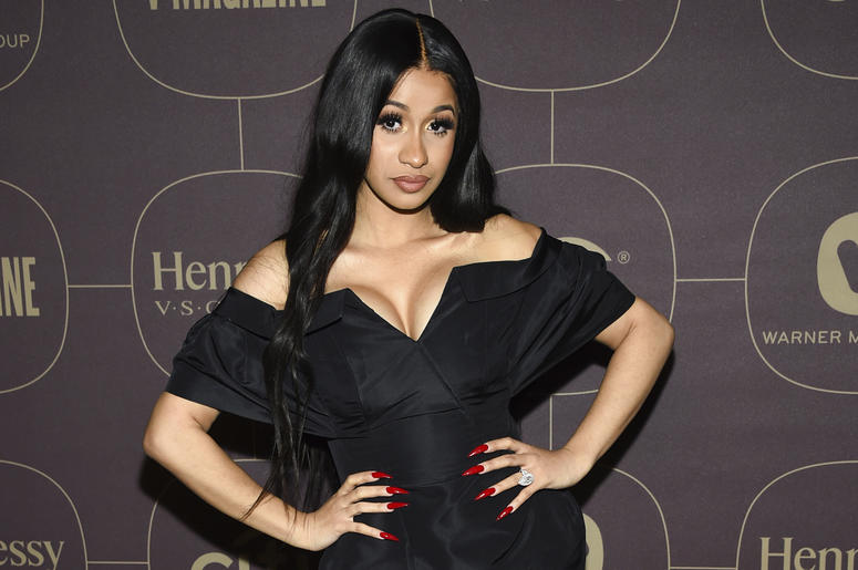 AP18192547309081 In this Jan. 25, 2018 file photo, Cardi B attends the Warner Music Group pre-Grammy party in New York. MTV announced Monday, July 16, that the rapper received ten nominations at this year’s MTV Video Music Award, which returns to New York City’s Radio Cit
