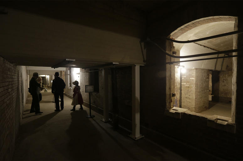 AP19065732671669 In this July 1, 2015 file photo, people walk through the citadel, also known as the the dungeon, during a tour of newly restored areas on Alcatraz Island in San Francisco. (AP Photo/Eric Risberg)