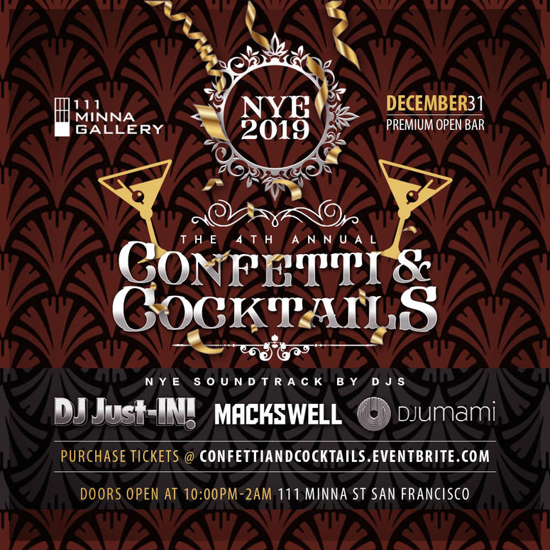 Confetti and Cocktails NYE 2019 with DJ Umami Confetti and Cocktails NYE 2019 with DJ Umami