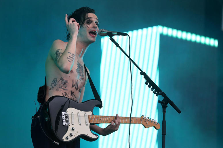 Matthew Healy from The 1975 performs Matthew Healy from The 1975 performs