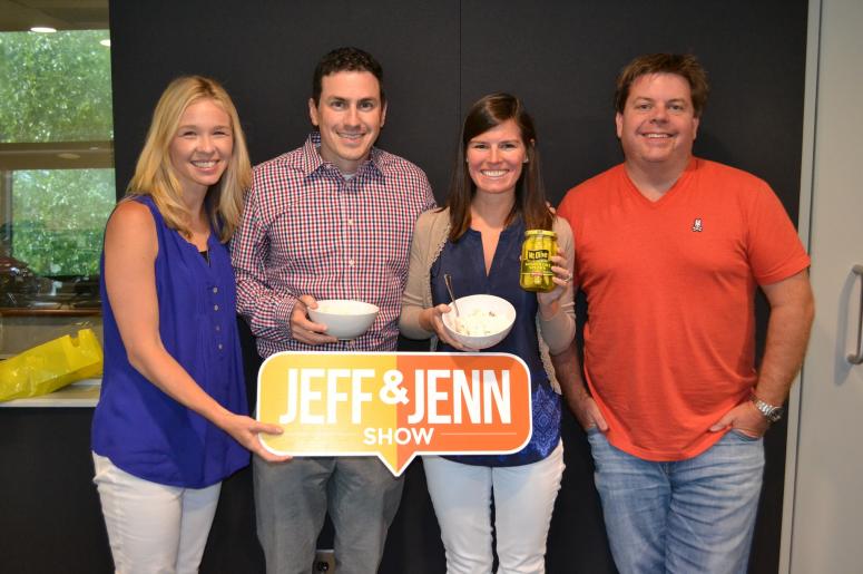 Jeff and Jenn with Braves Gender Reveal Couple Jake and Abbey