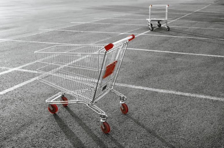 Grocery Cart in Parking Lot