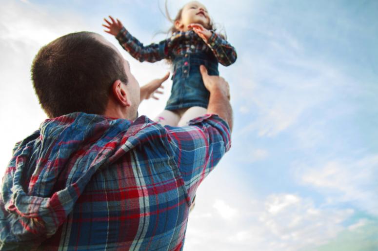 Dad and Kid Playing