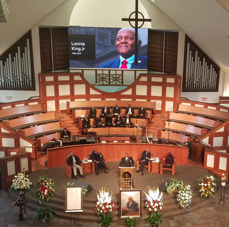 Ebenezer Baptist Church is where the Memorial Service for Lonnie King Jr. was held Tuesday. Ebenezer Baptist Church is where the Memorial Service for Lonnie King Jr. was held Tuesday.