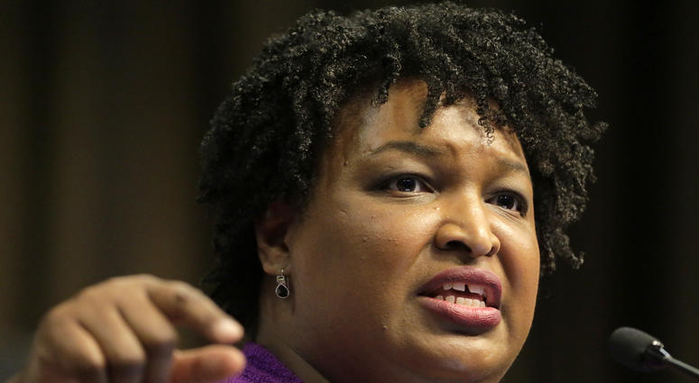 Former Georgia gubernatorial candidate Stacey Abrams speaks during the National Action Network Convention in New York.