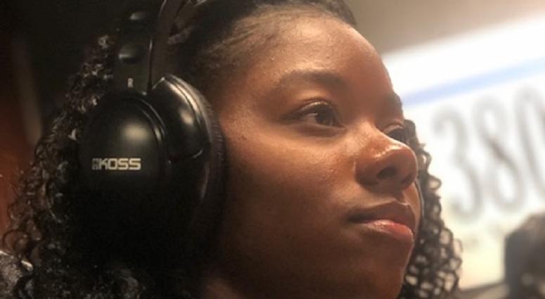 Laney Broussard inside WAOK studio in Atlanta, Ga 7/17/19 Laney Broussard Senior at Woodstock High School