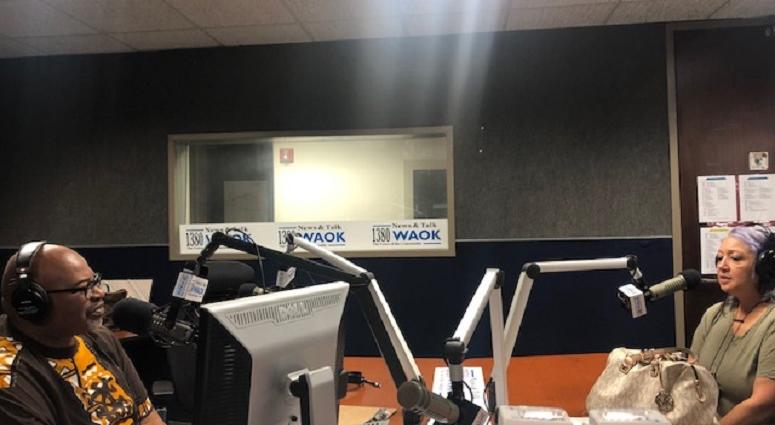 Derrick Boazman & Verdaille Turner inside WAOK Studio Atlanta, GA 7/25/19 Derrick Boazman & Verdaille Turner