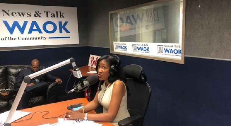 Derrick Boazman with Fulton County Commissioner Natalie Hall in WAOK Studios 9/30/19 Derrick Boazman with Fulton County Commissioner Natalie Hall in WAOK Studios 9/30/19
