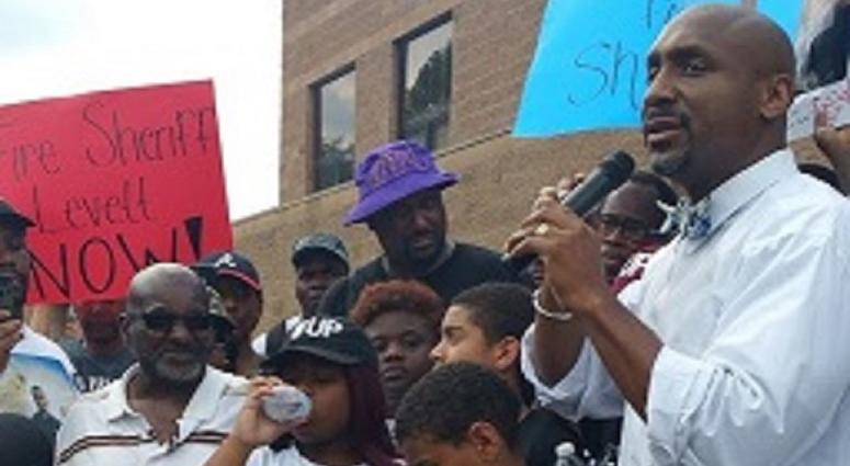 Members of Shali Tilson's family participated in Saturday's rally outside the Rockdale County jail